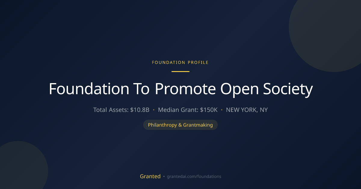 Foundation To Promote Open Society | Granted AI