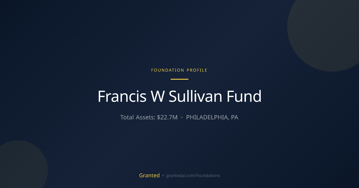 Francis W Sullivan Fund | Granted AI
