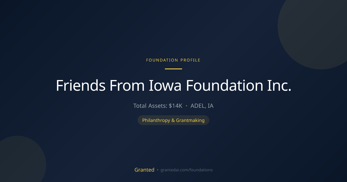 Friends From Iowa Foundation Inc. | Granted AI