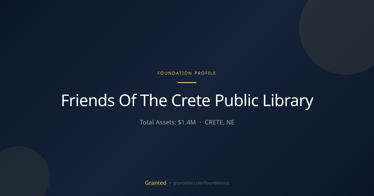 Friends Of The Crete Public Library | Granted AI