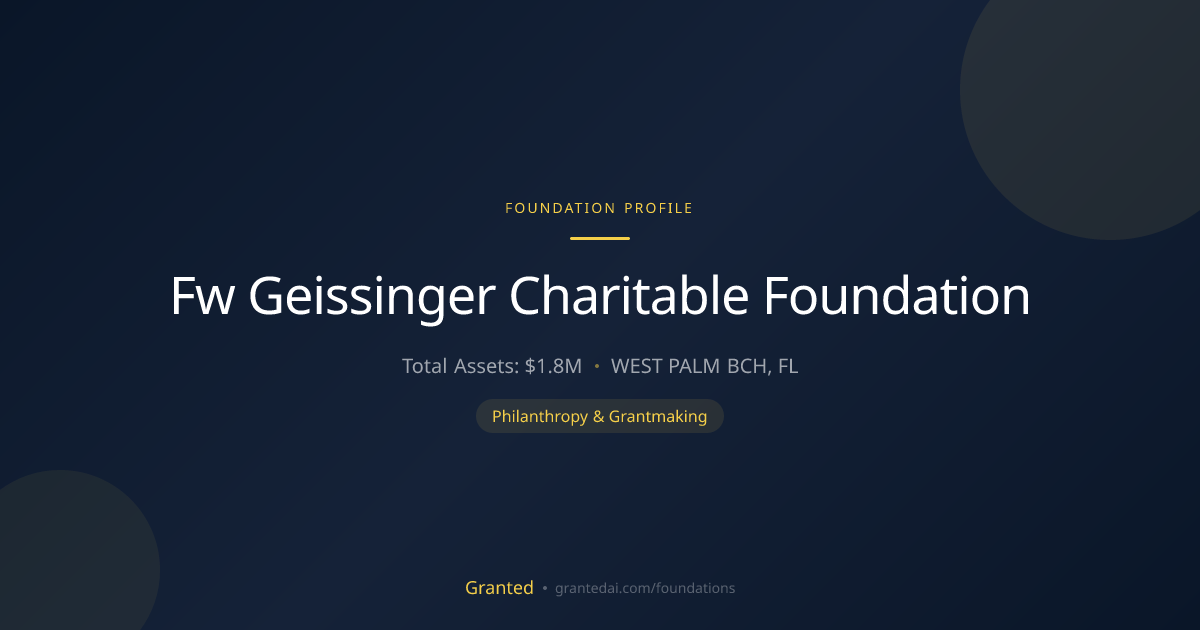 Fw Geissinger Charitable Foundation | Granted AI