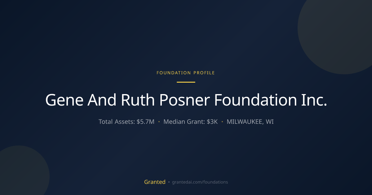 Gene And Ruth Posner Foundation Inc. | Granted AI