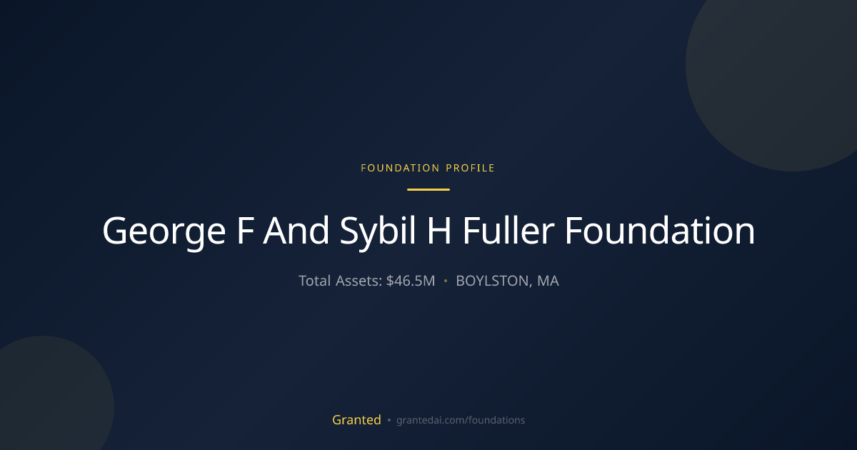 George F And Sybil H Fuller Foundation | Granted AI