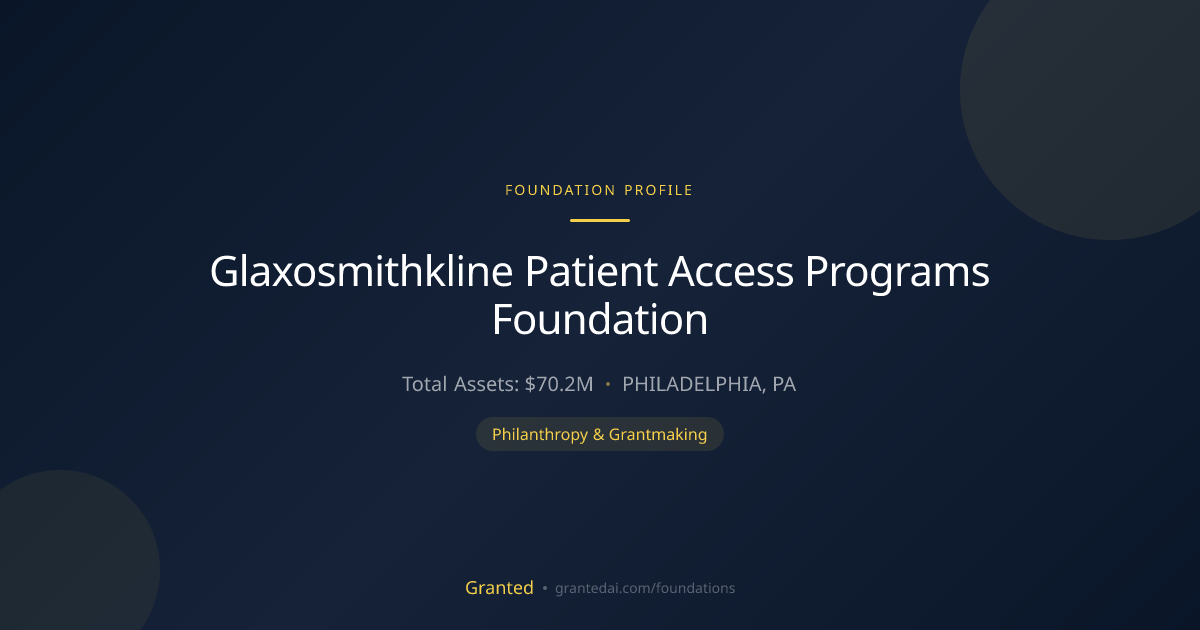 Glaxosmithkline Patient Access Programs Foundati... | Granted AI