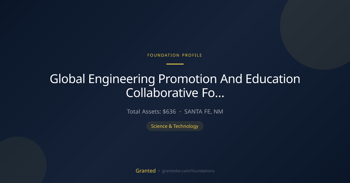 Global Engineering Promotion And Education Colla... | Granted AI