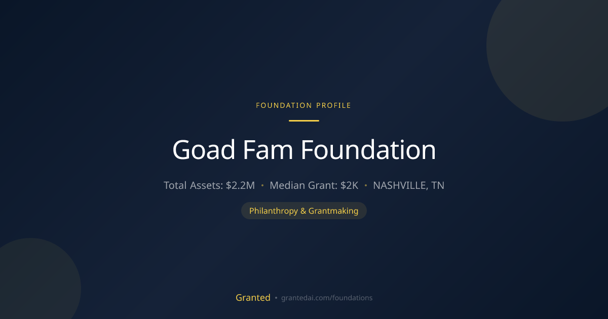 Goad Fam Foundation | Granted AI