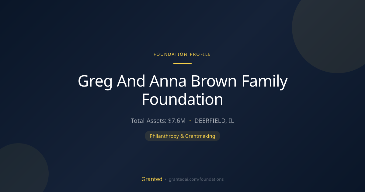 Greg And Anna Brown Family Foundation | Granted AI