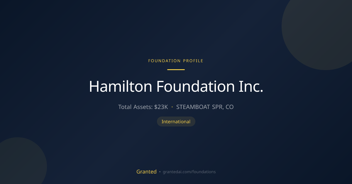 Hamilton Foundation Inc. | Granted AI