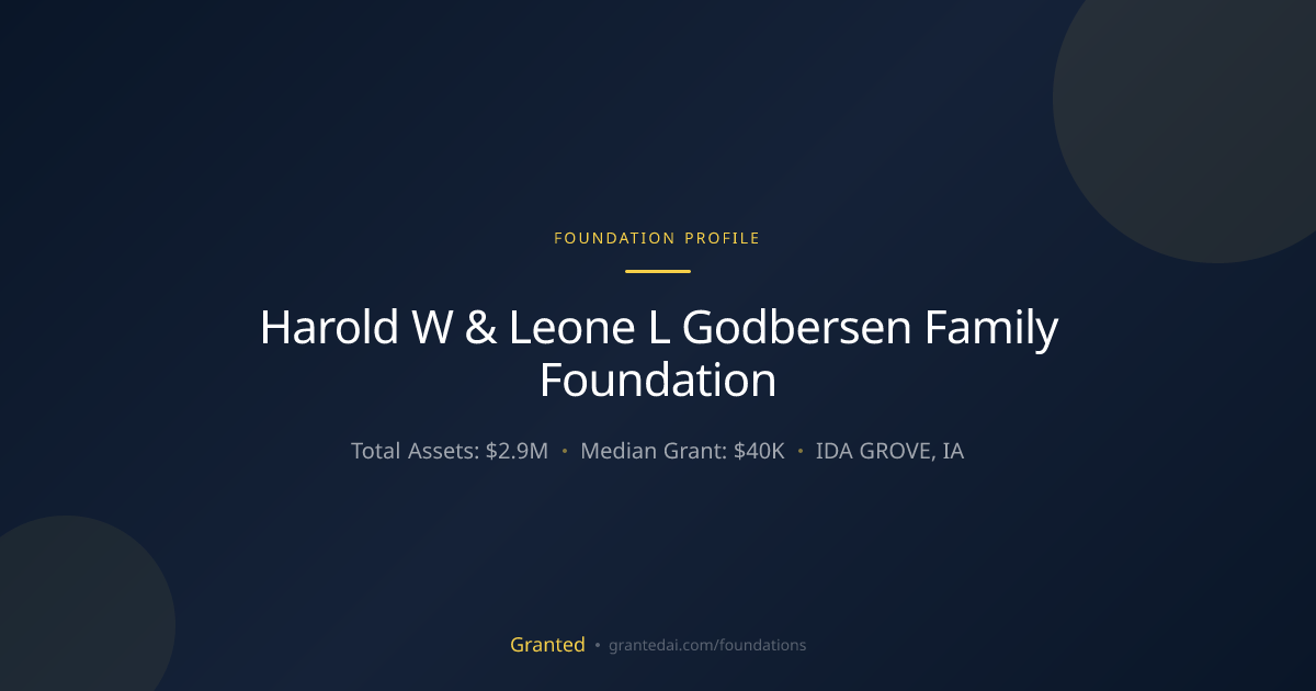 Harold W & Leone L Godbersen Family Foundation | Granted AI