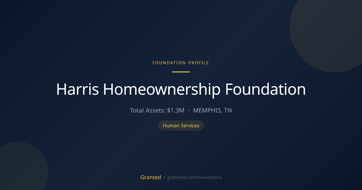 Harris Homeownership Foundation | Granted AI