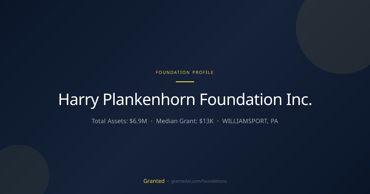 Harry Plankenhorn Foundation Inc. | Granted AI