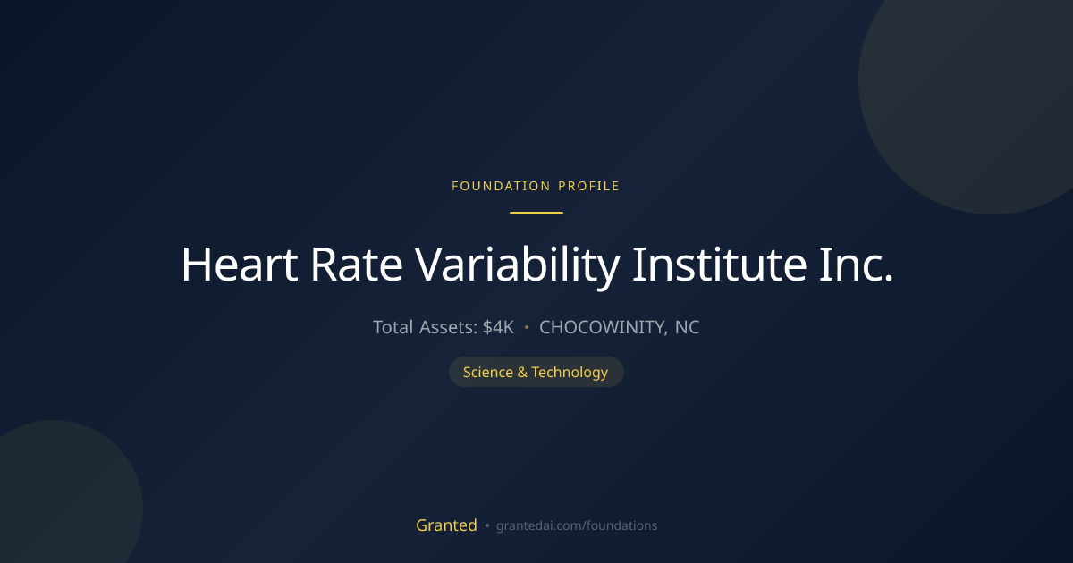 Heart Rate Variability Institute Inc. | Granted AI