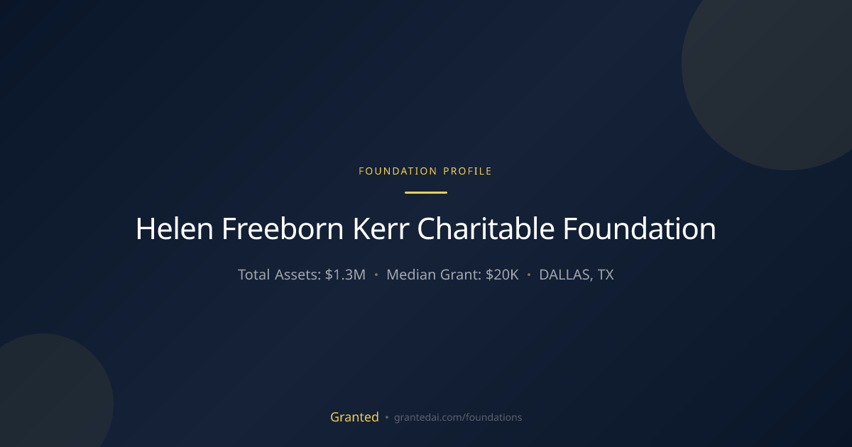 Helen Freeborn Kerr Charitable Foundation | Granted AI