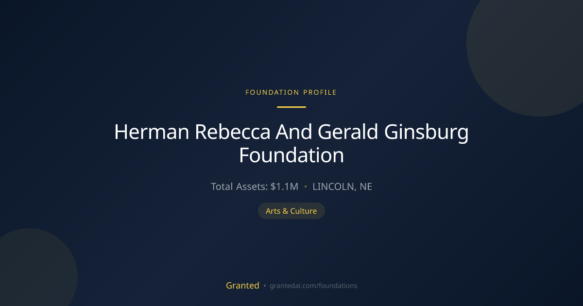 Herman Rebecca And Gerald Ginsburg Foundation | Granted AI
