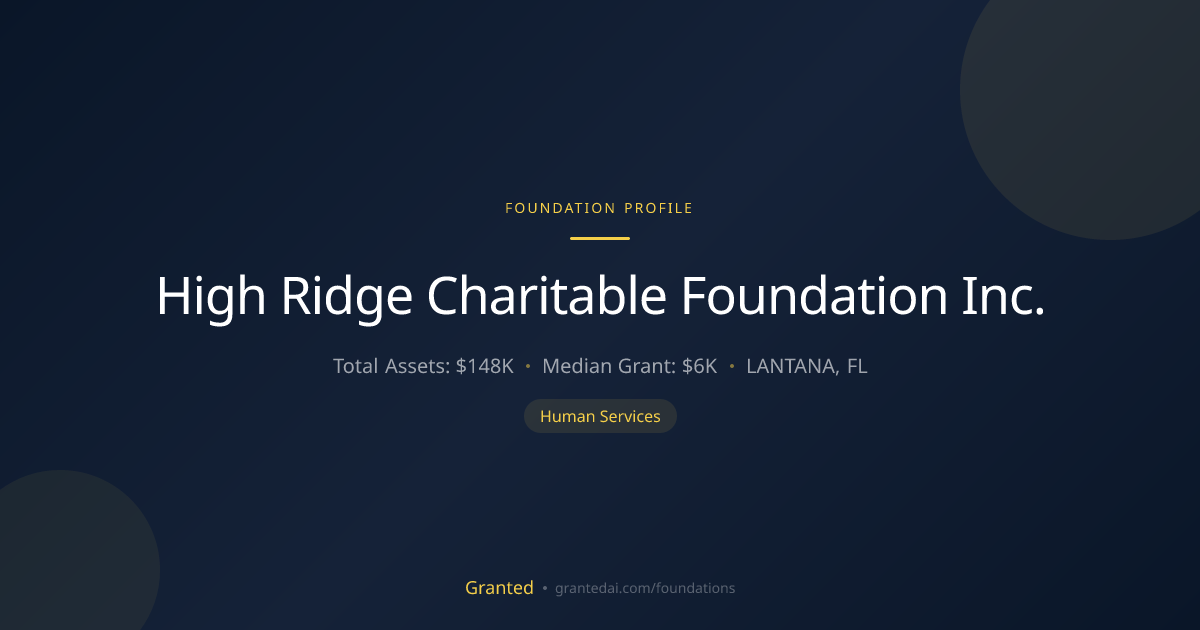High Ridge Charitable Foundation Inc. | Granted AI