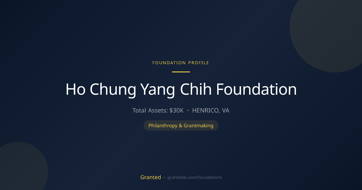 Ho Chung Yang Chih Foundation | Granted AI