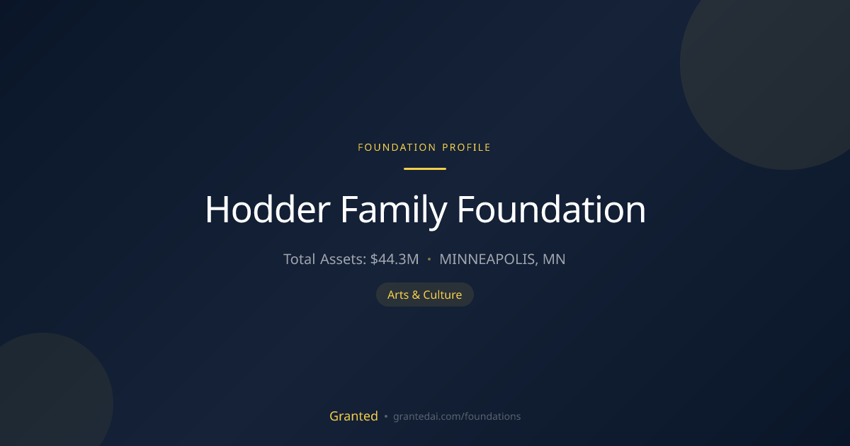 Hodder Family Foundation | Granted AI