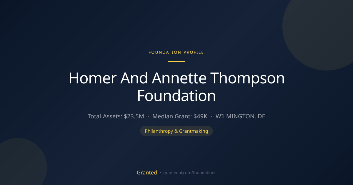Homer And Annette Thompson Foundation | Granted AI