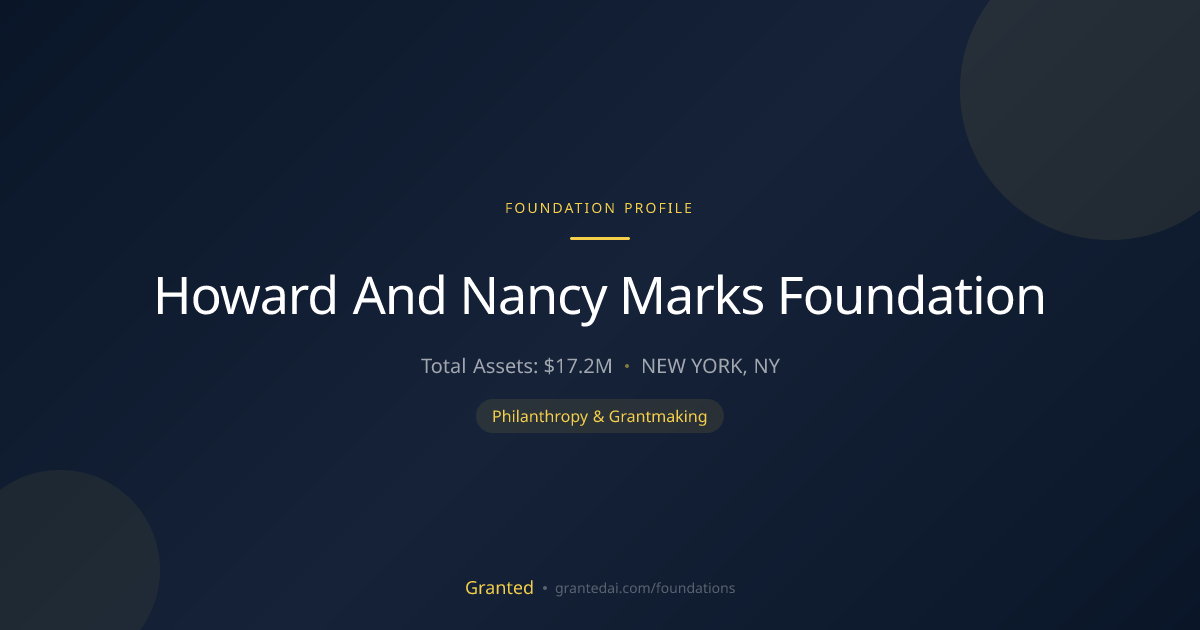 Howard And Nancy Marks Foundation | Granted AI