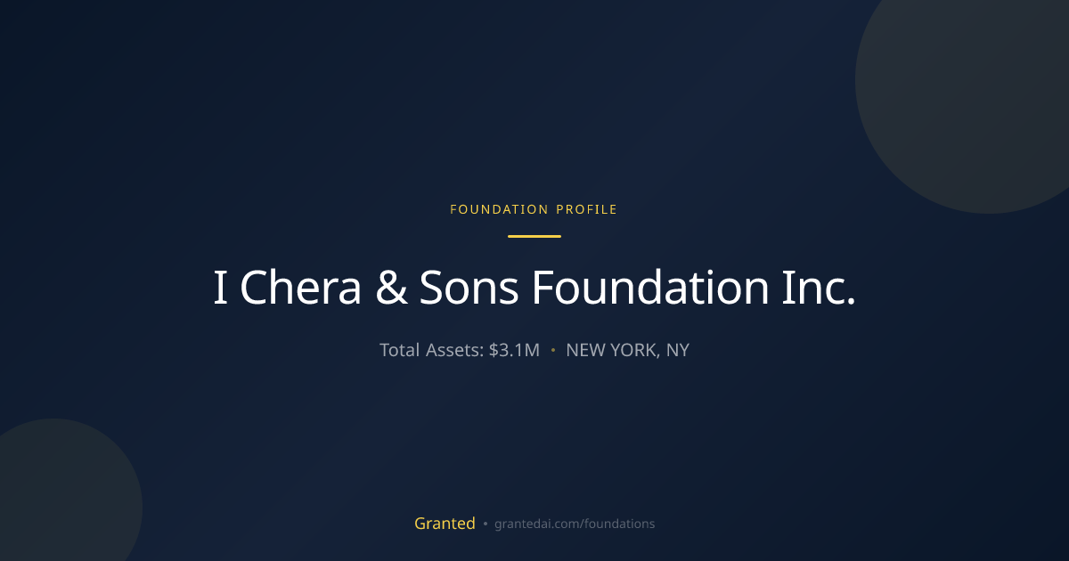 I Chera & Sons Foundation Inc. | Granted AI