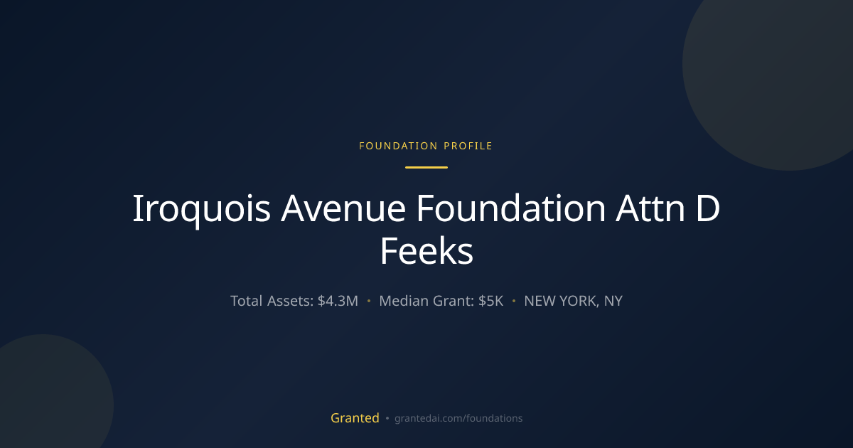 Iroquois Avenue Foundation Attn D Feeks | Granted AI