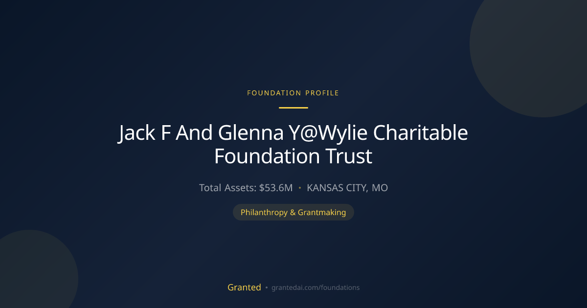 Jack F And Glenna Y@Wylie Charitable Foundation ... | Granted AI