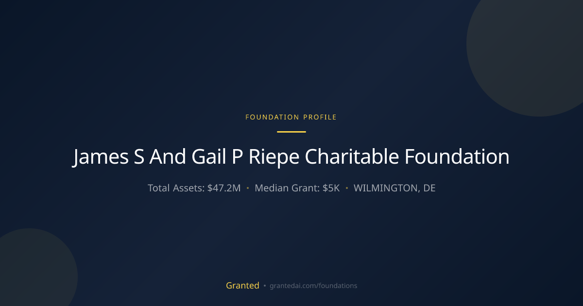 James S And Gail P Riepe Charitable Foundation | Granted AI