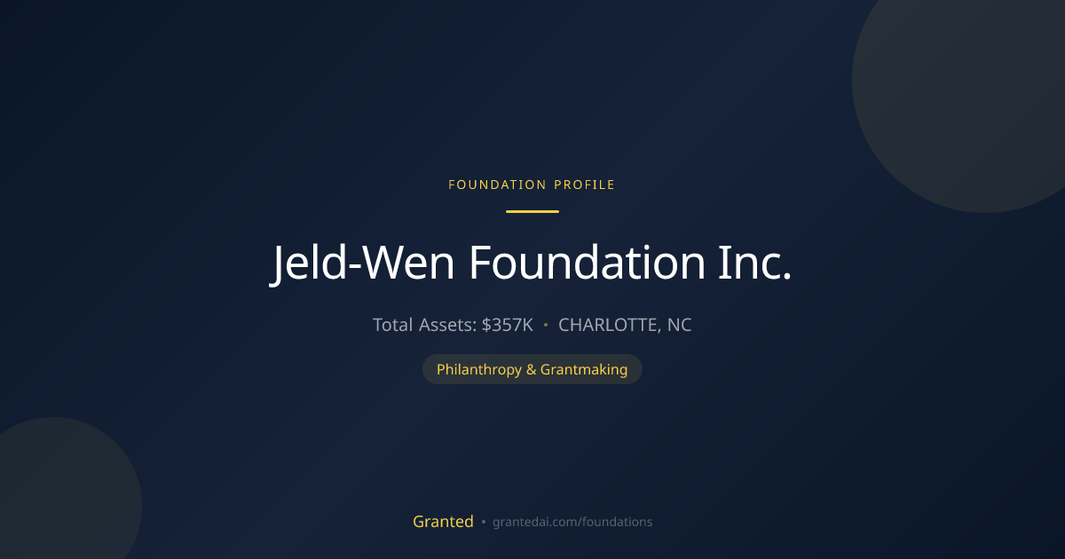 Jeld-Wen Foundation Inc. | Granted AI