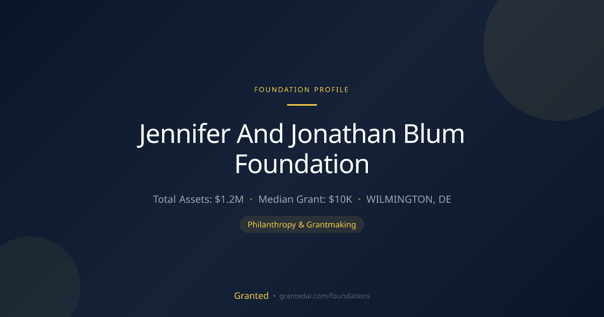 Jennifer And Jonathan Blum Foundation | Granted AI