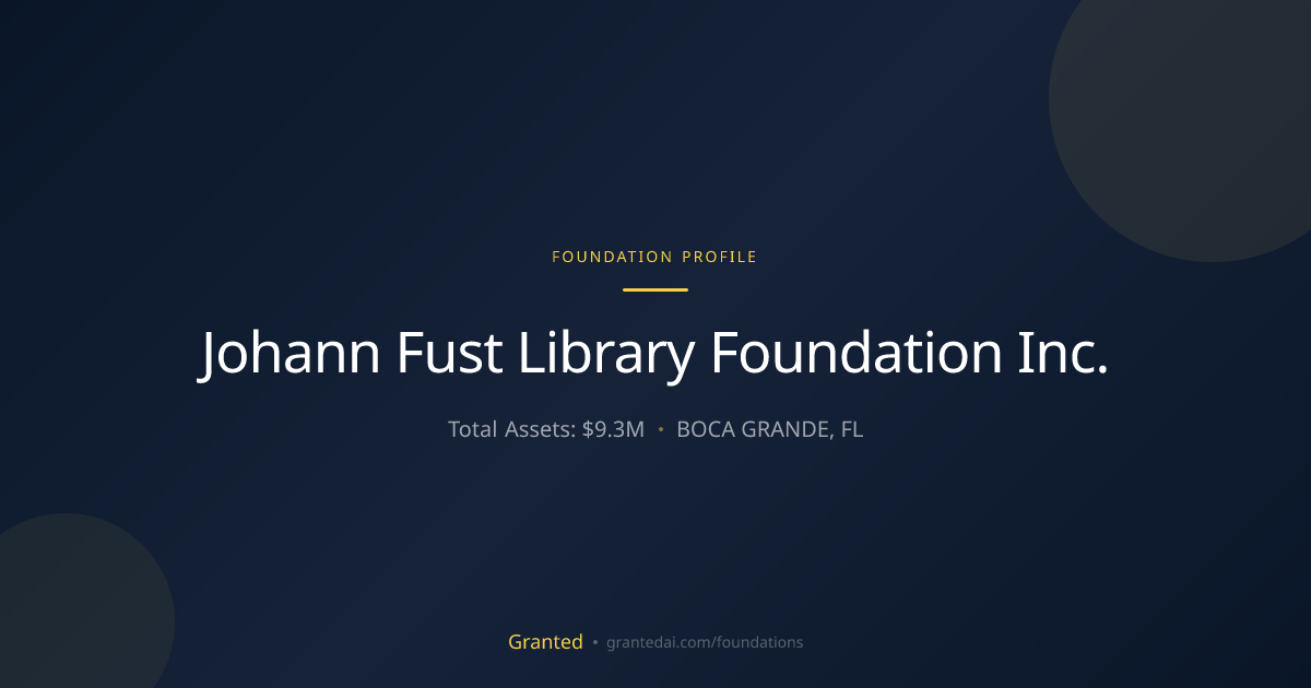 Johann Fust Library Foundation Inc. | Granted AI
