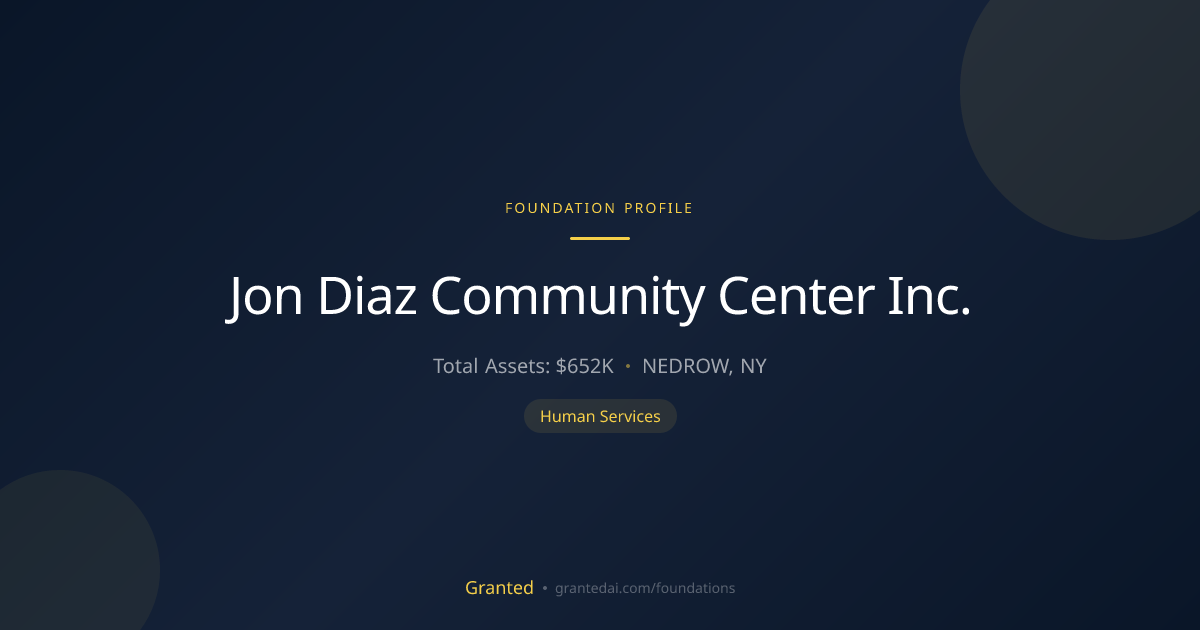Jon Diaz Community Center Inc. | Granted AI