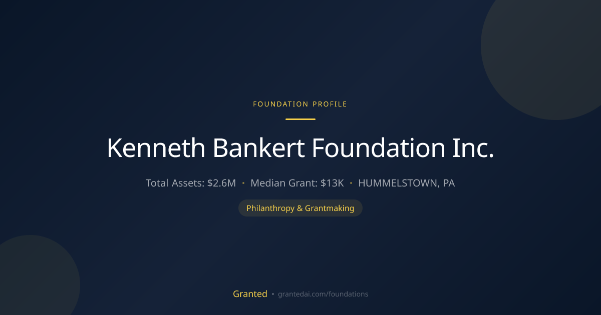 Kenneth Bankert Foundation Inc. | Granted AI