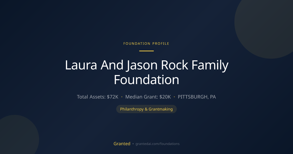 Laura And Jason Rock Family Foundation | Granted AI