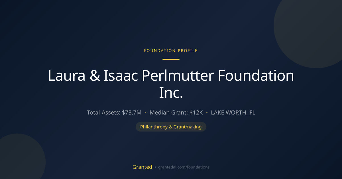 Laura & Isaac Perlmutter Foundation Inc. | Granted AI