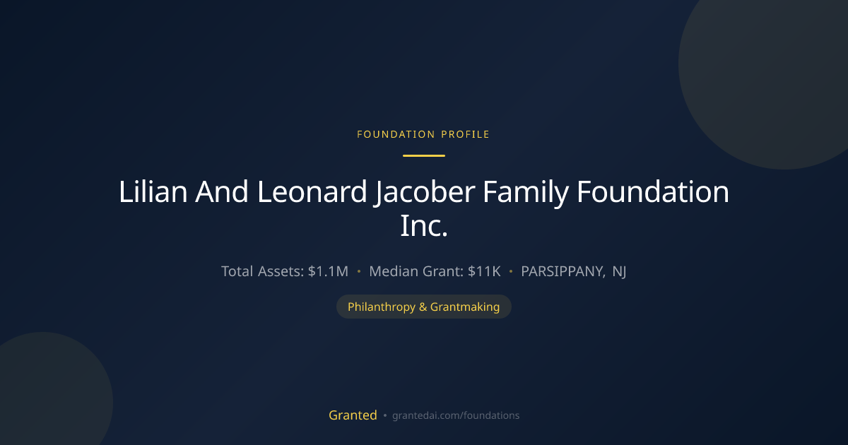 Lilian And Leonard Jacober Family Foundation Inc... | Granted AI