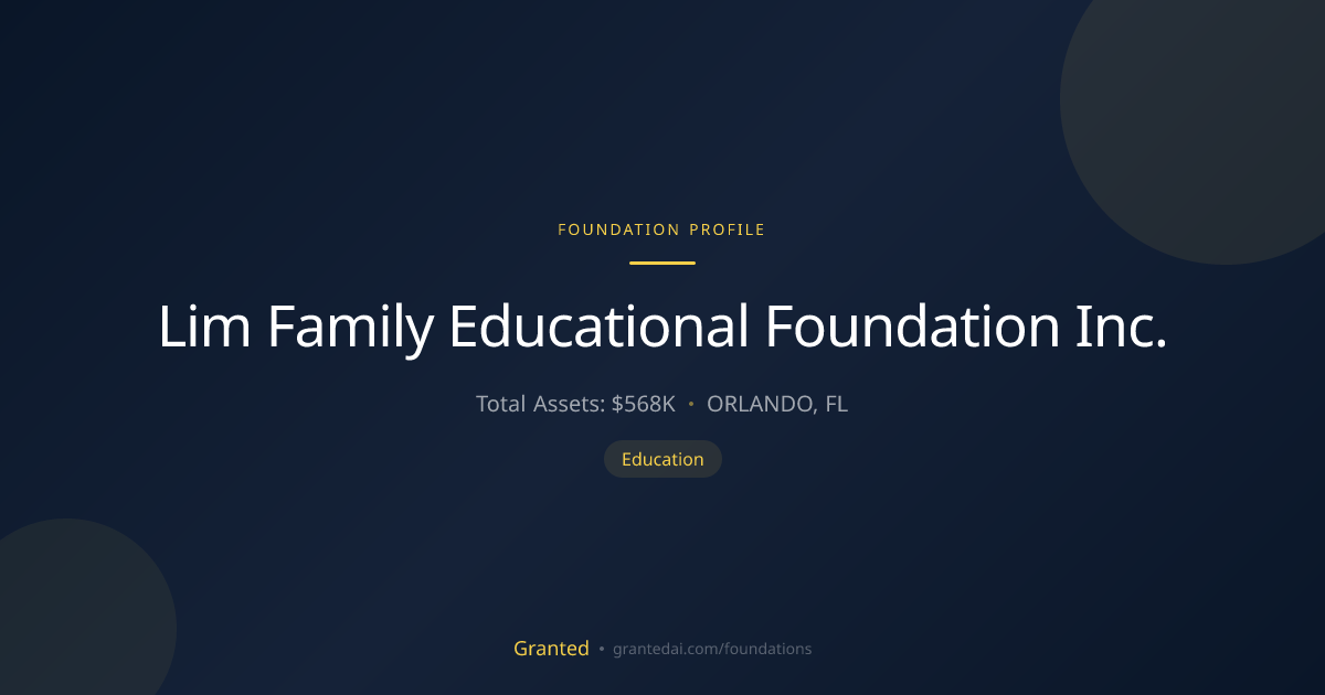 Lim Family Educational Foundation Inc. | Granted AI