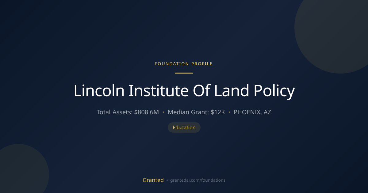 Lincoln Institute Of Land Policy | Granted AI