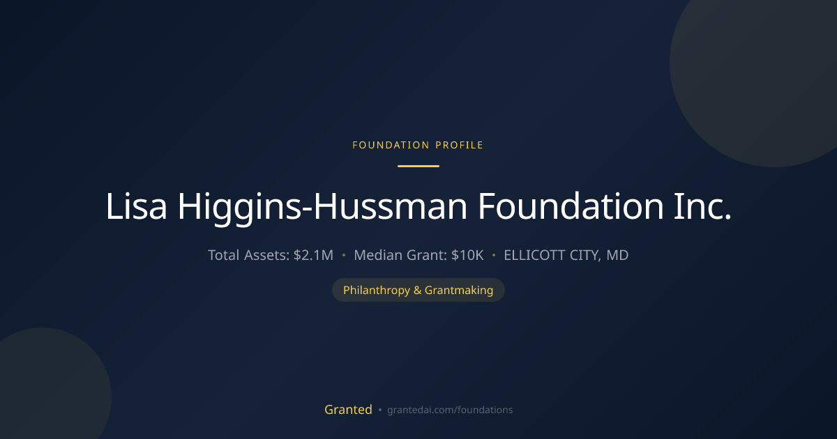 Lisa Higgins-Hussman Foundation Inc. | Granted AI