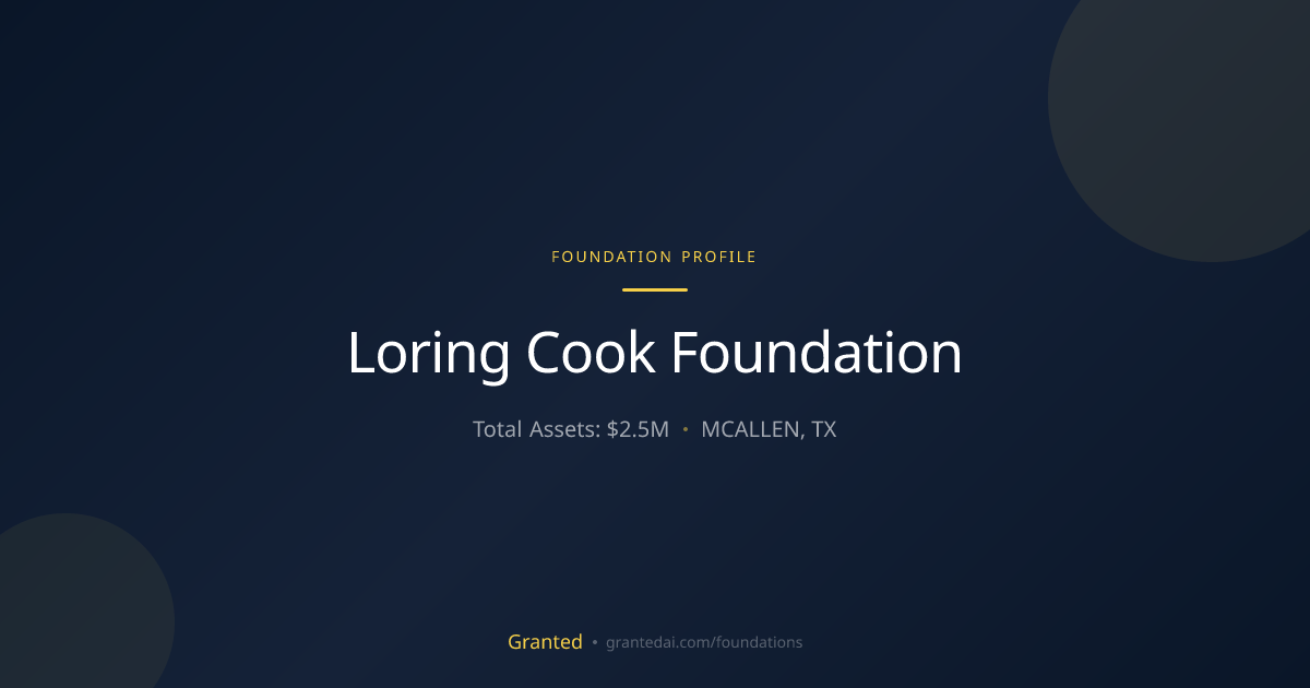 Loring Cook Foundation | Granted AI