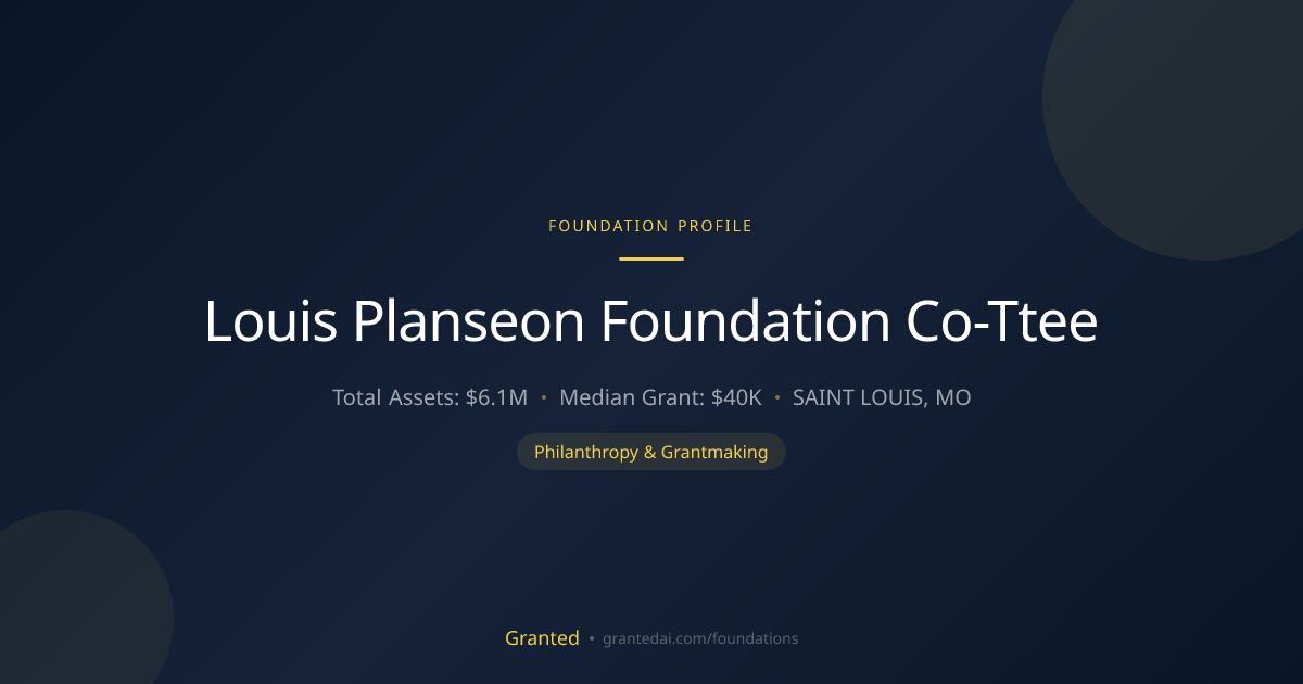 Louis Planseon Foundation Co-Ttee | Granted AI