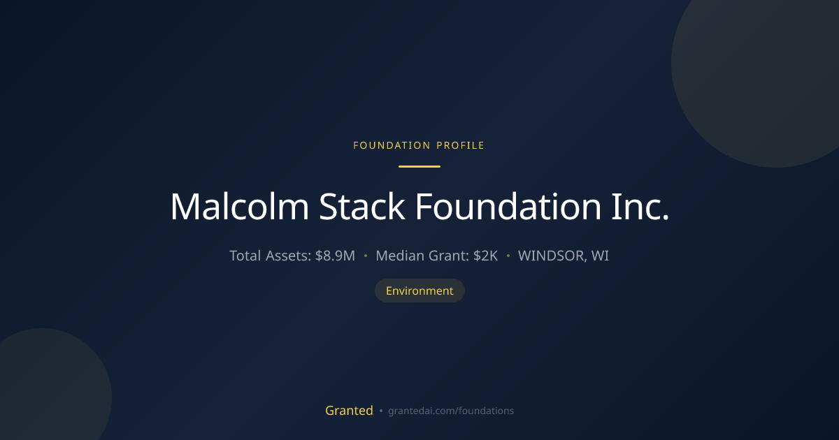 Malcolm Stack Foundation Inc. | Granted AI