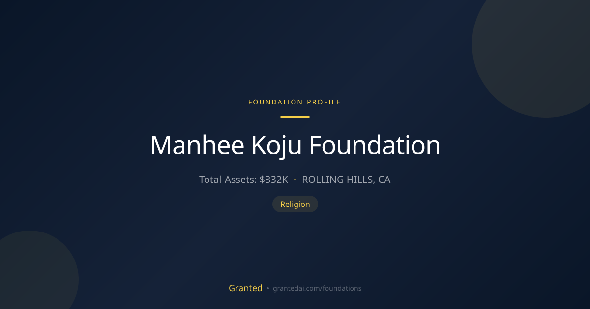 Manhee Koju Foundation | Granted AI
