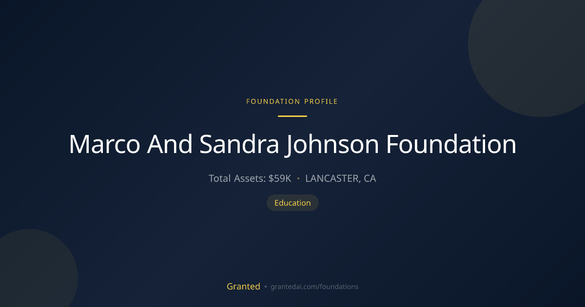 Marco And Sandra Johnson Foundation | Granted AI