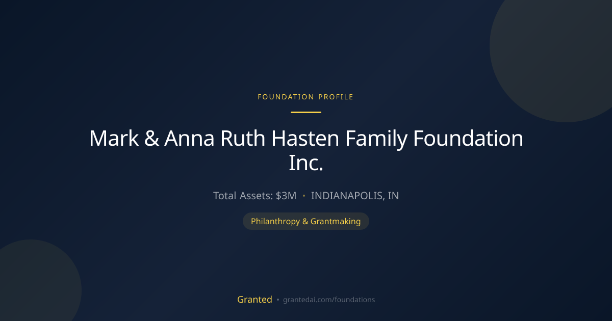 Mark & Anna Ruth Hasten Family Foundation Inc. | Granted AI