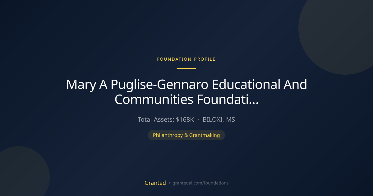 Mary A Puglise-Gennaro Educational And Communiti... | Granted AI