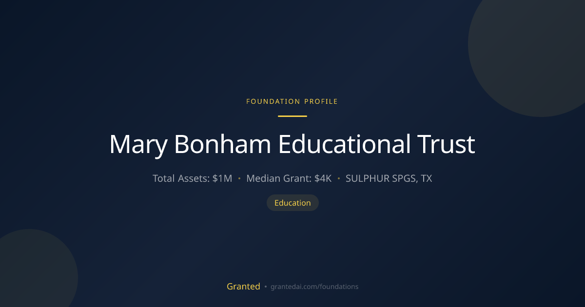 Mary Bonham Educational Trust | Granted AI