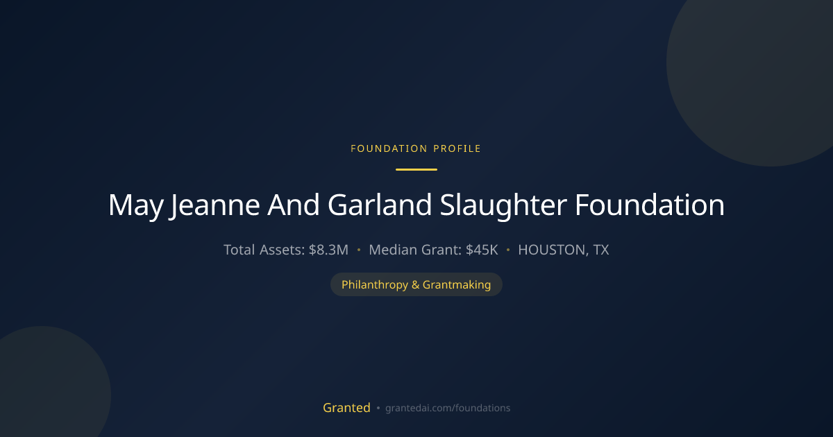 May Jeanne And Garland Slaughter Foundation | Granted AI