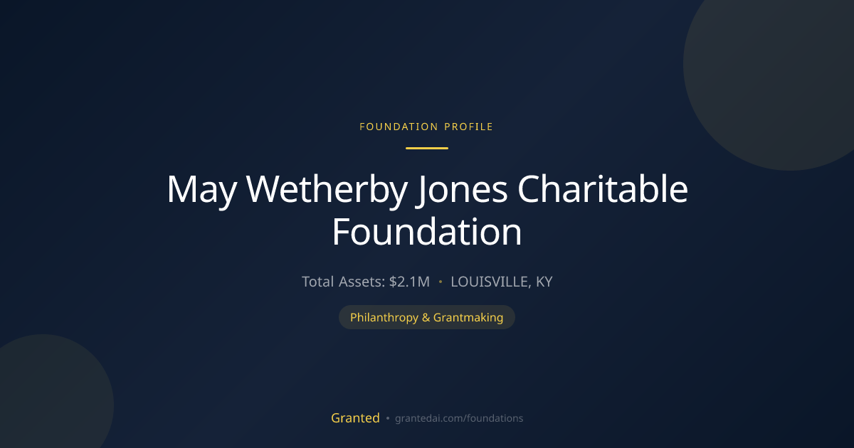 May Wetherby Jones Charitable Foundation | Granted AI