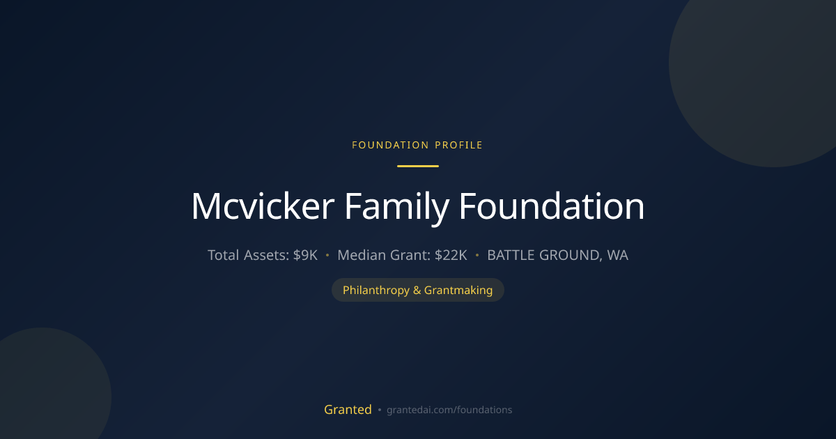 Mcvicker Family Foundation | Granted AI