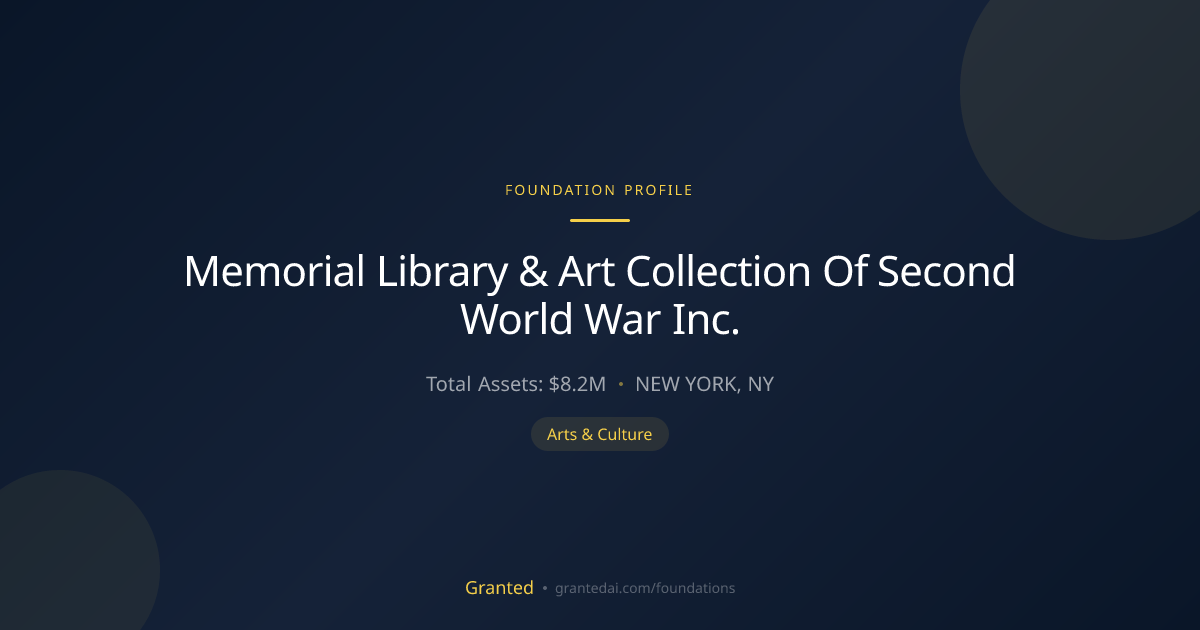 Memorial Library & Art Collection Of Second Worl... | Granted AI